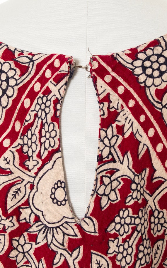 Vintage 1970s Dress | 70s Indian Cotton Floral Ge… - image 9