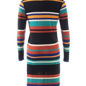 Vintage 1960s 1970s MISSONI Dress 60s 70s Striped Knit Wool Jersey Long Sleeve Shift Dress small/medium image 4