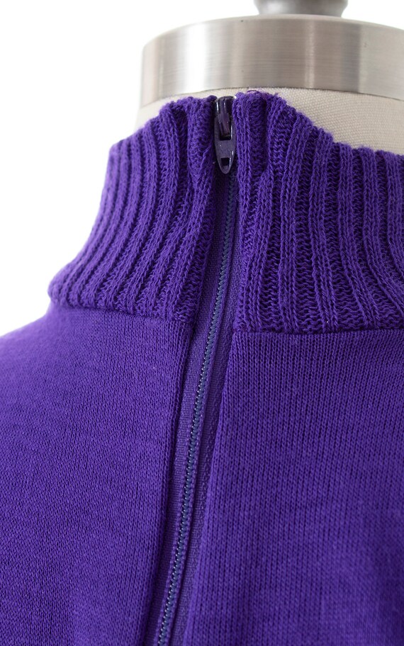 Vintage 1980s Dickey | 80s Purple Acrylic Jersey Knit Turtleneck