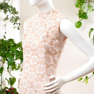 Vintage broekpak uit de jaren 70 | Jaren 70 LILLI DIAMOND Lace Overlay witbeige tuniektop hoge taille broek alternatieve bruid bijpassende 2-delige set | klein afbeelding 5