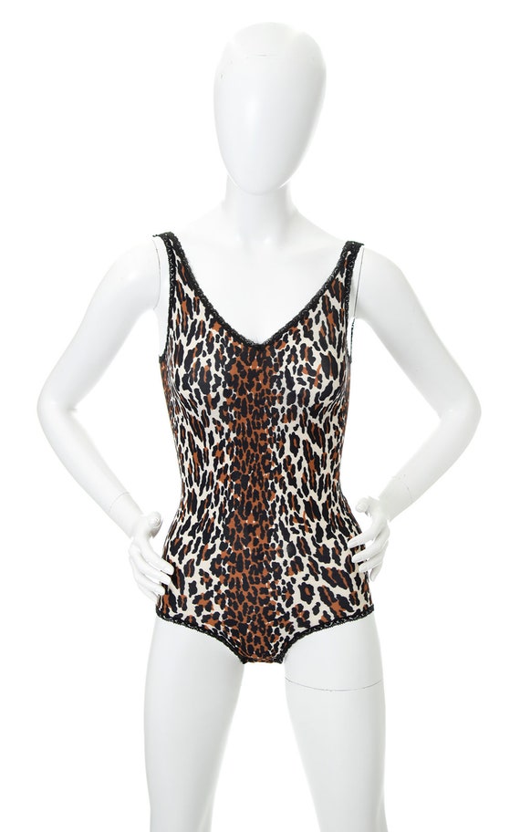 Vintage 1970s Bodysuit | 70s VANITY FAIR Leopard … - image 3