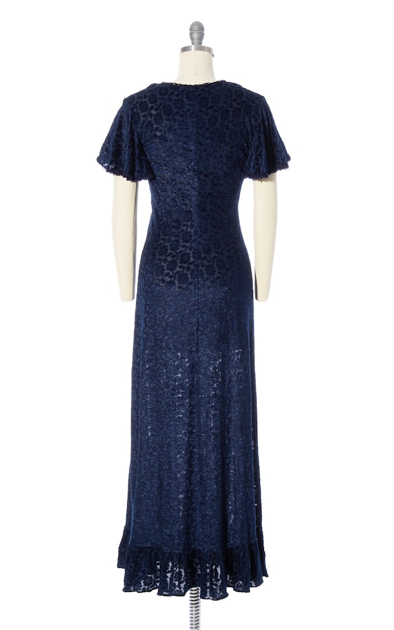 RARE Vintage 1970s GUNNE SAX Dress | 70s Navy Blue Bu… - Gem