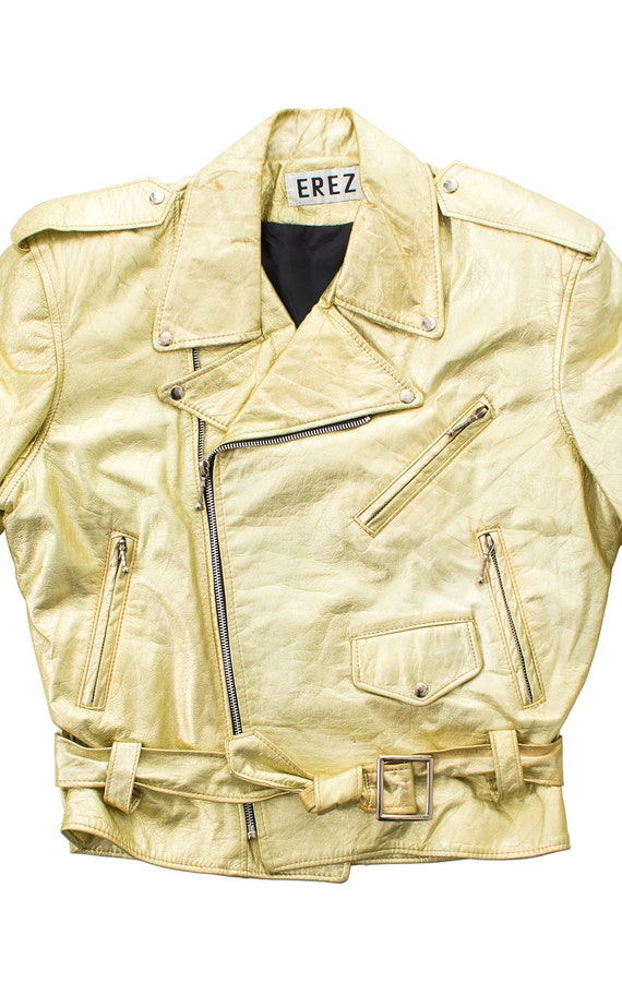 Vintage 1980s Motorcycle Jacket | 80s Metallic Go… - image 6