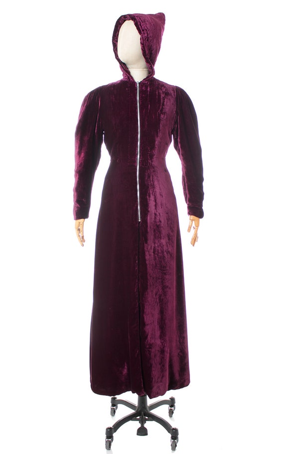 Vintage 1930s Hooded Princess Coat | 30s Purple S… - image 2