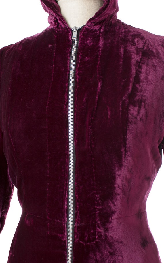 Vintage 1930s Hooded Princess Coat | 30s Purple S… - image 10