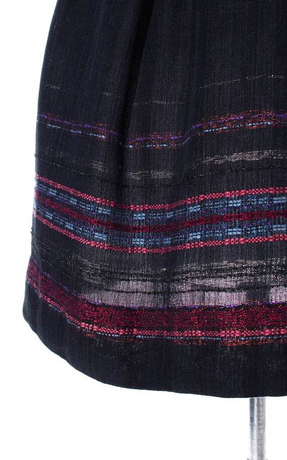 Vintage 1960s Skirt | 60s Striped Border Hand Wov… - image 7