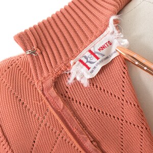 75 DRESS SALE /// Vintage 1970s Sweater Dress 70s Peach Pink Knit Acrylic Turtleneck Long Sleeve Dress xs/small/medium image 8
