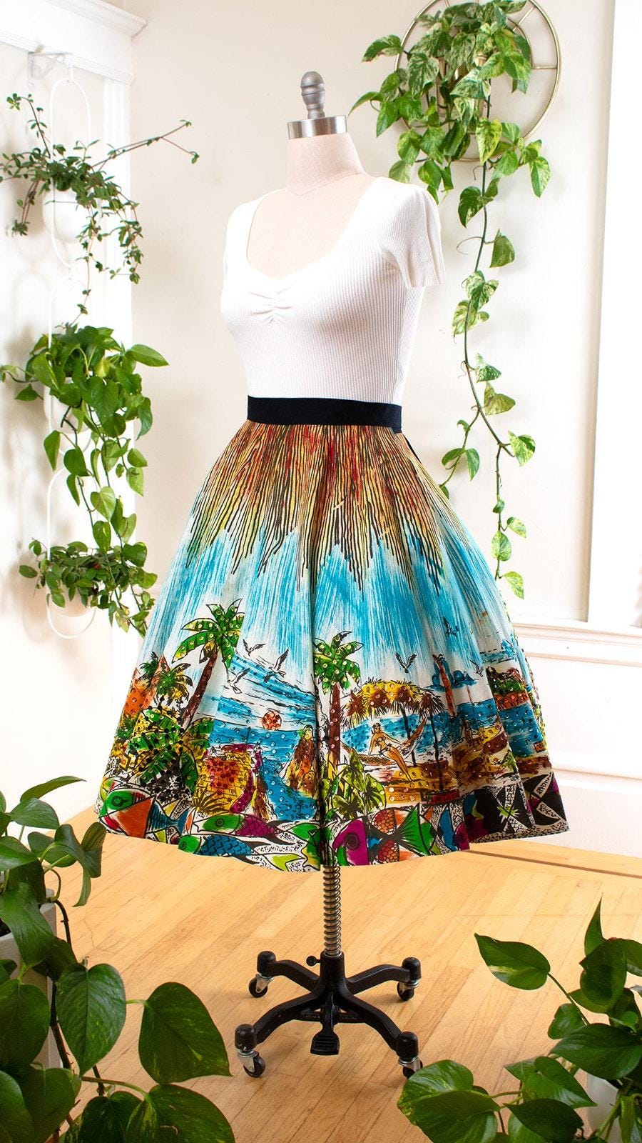 1950年代ヴィンテージサークルスカート | 50年代メキシコノベルティ