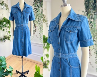 ellen tracy denim dress NWT Ellen Tracy Denim Zip Up Cap Sleeve Mini Dress