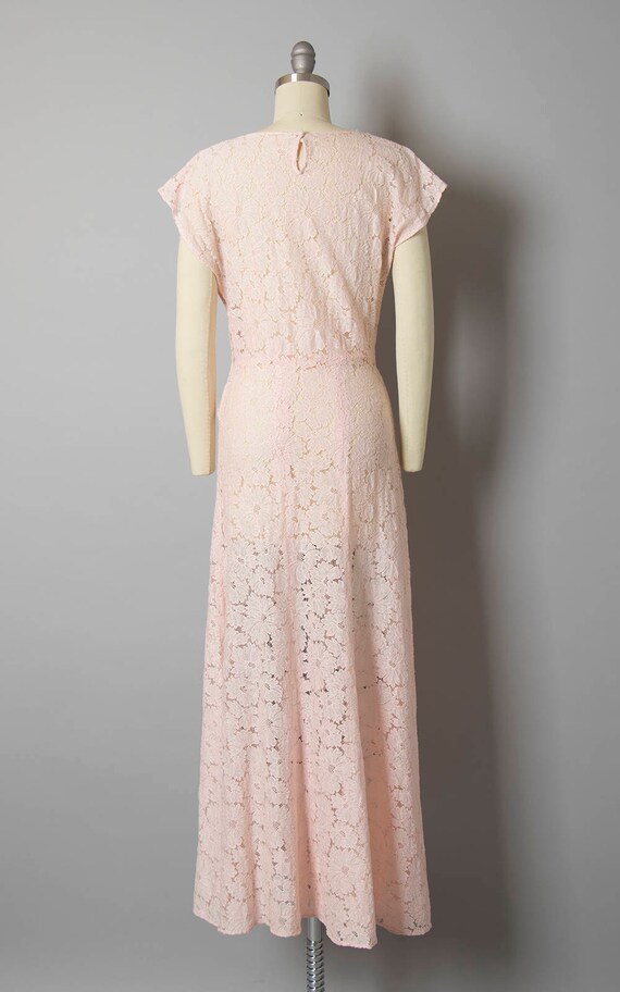 Vintage 1930s Gown | 30s Sheer Cotton Lace Light … - image 4