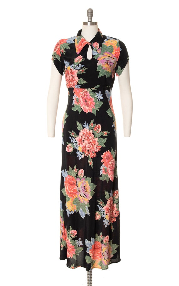 Vintage 1990s Maxi Dress | 90s does 30s Floral Pr… - image 2