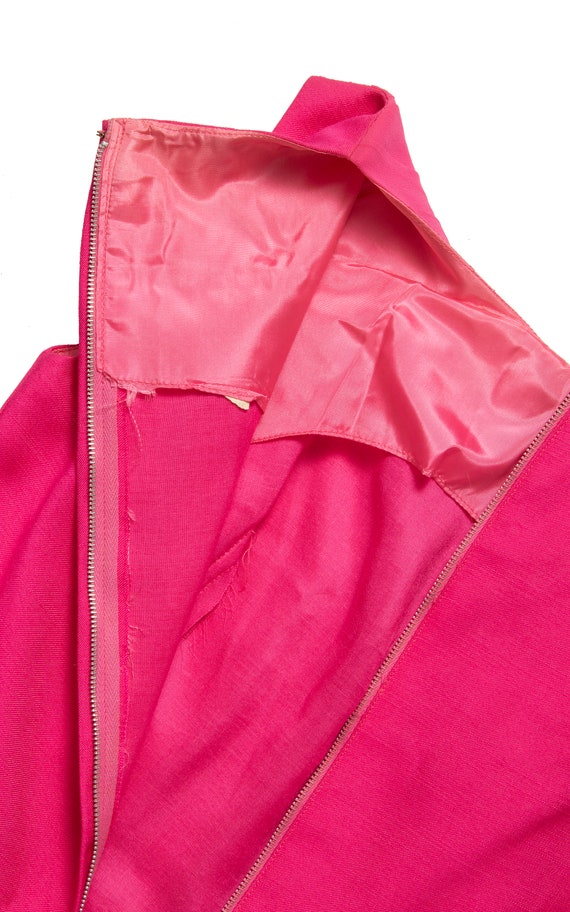 Vintage 1960s Cocktail Dress | 60s Hot Pink Silk … - image 9