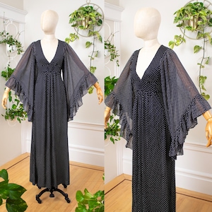 Vintage 1970s Maxi Dress | 70s CANDI JONES Gunne Sax Style Cream