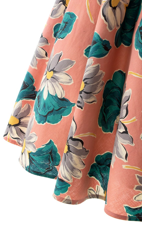 Vintage 1940s Skirt | 40s Floral Printed Cotton P… - image 7