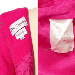 Vintage 1980s Skirt Set 80s Hot Pink Matching Two Piece Blouse Top Pencil Skirt Secretary Suit small/medium imagem 9
