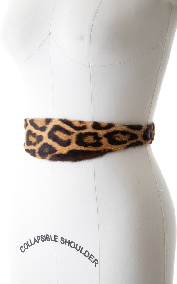 Vintage 1950s Cinch Belt | 50s Leopard Animal Pri… - image 3