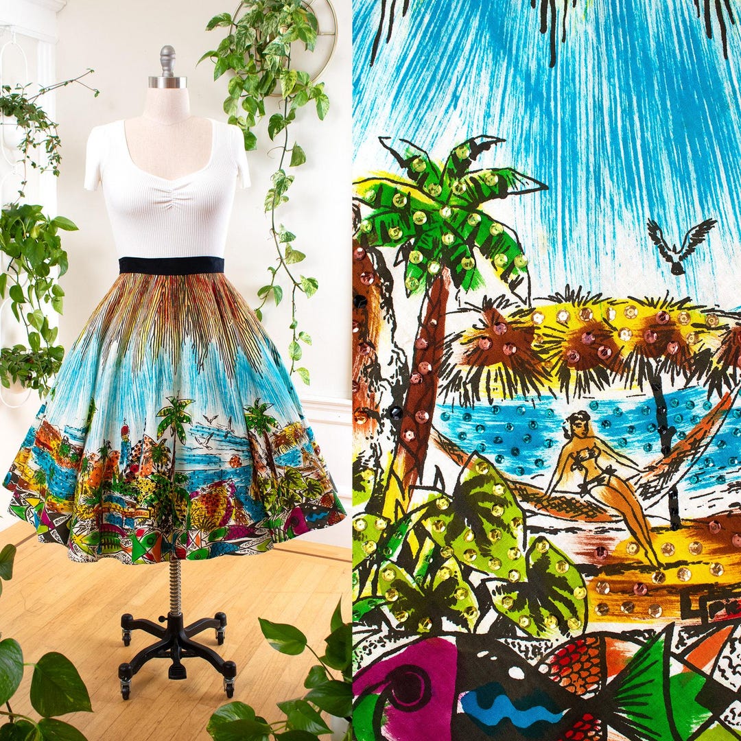 1950年代ヴィンテージサークルスカート | 50年代メキシコノベルティ