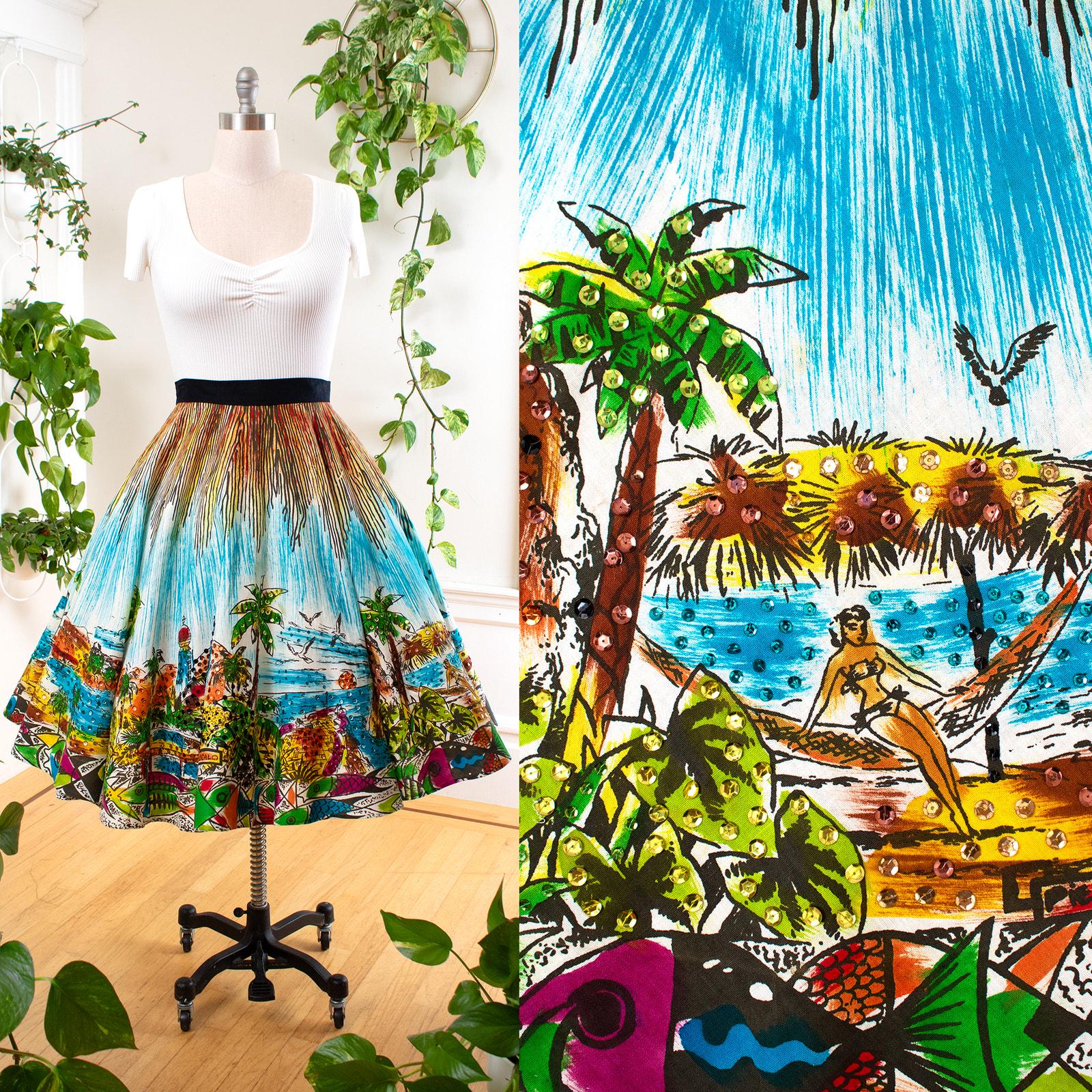 1950年代ヴィンテージサークルスカート | 50年代メキシコノベルティ