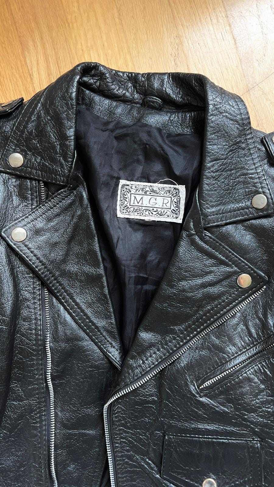 ジャケット・アウター 1980s 1990s vintage bodycon leather jkt Vintage 'Dodge City' Heavy Leather Jacket Mens Biker Bomber Black