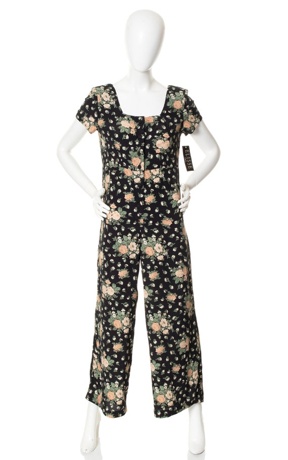 Vintage 1990s Jumpsuit | 90s DEADSTOCK NWT Ditsy … - image 2