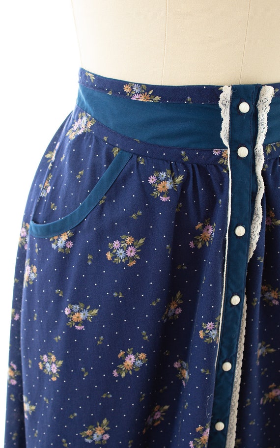 Vintage 1970s Skirt | 70s Gunne Sax Style Floral … - image 6