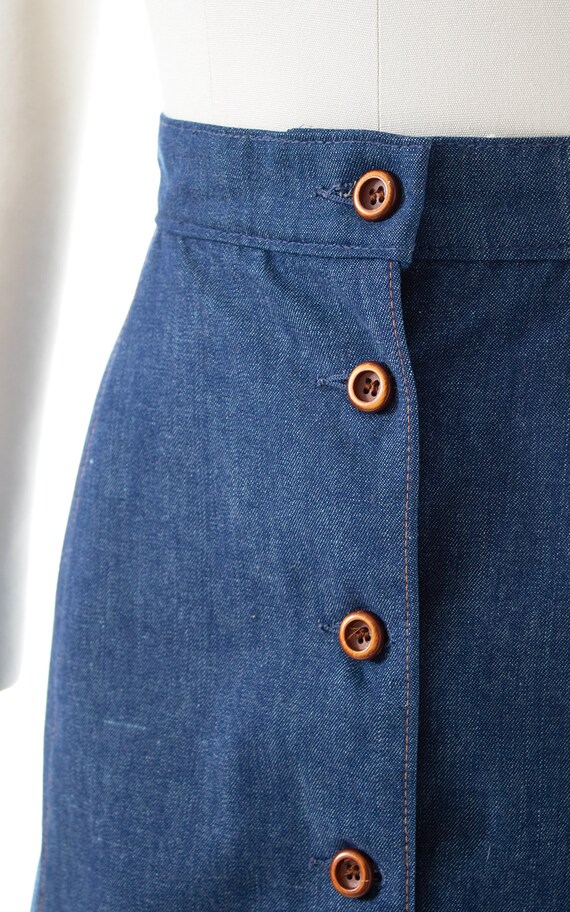 Vintage 1970s Denim Skirt | 70s MS. PIONEER Leath… - image 6