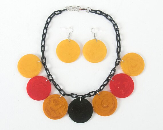 Handmade 1940s 1950s Style Jewelry Set | Vintage 40s 50s Bakelite