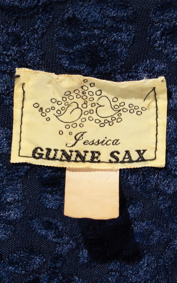 RARE Vintage 1970s GUNNE SAX Dress | 70s Navy Blu… - image 10