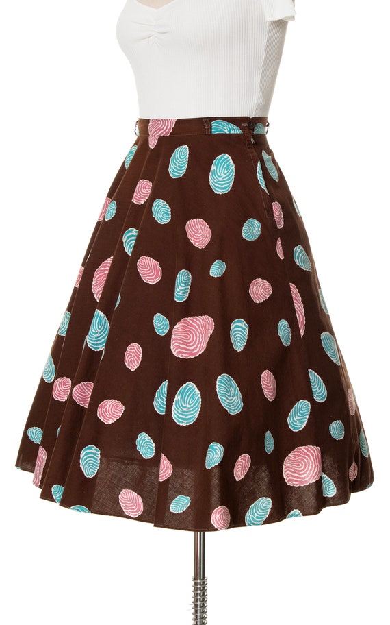 Vintage 1940s 1950s Skirt | 40s 50s Novelty Print… - image 4