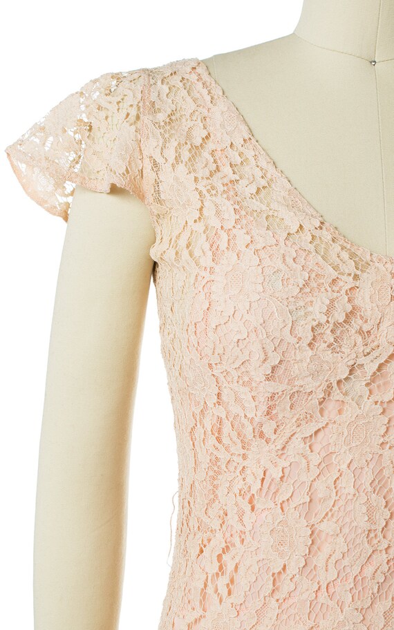 Vintage 1930s Dress | 30s Sheer Peach  Lace Weddi… - image 10