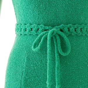 Vintage 1970s Sweater Dress 70s ST JOHN KNITS Knit Wool Jade Kelly Green Belted Sleeveless Day Dress small image 6