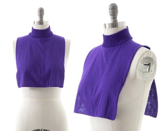 Vintage 1980s Dickey | 80s Purple Acrylic Jersey Knit Turtleneck Layering Winter Warmth Undershirt Top (one size)