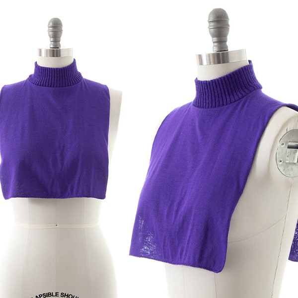 Vintage 1980s Dickey | 80s Purple Acrylic Jersey Knit Turtleneck Layering Winter Warmth Undershirt Top (one size)