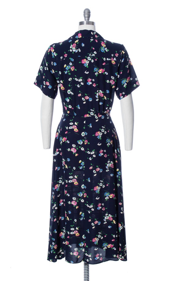 Vintage 1990s Shirt Dress | 90s does 40s Floral P… - image 5