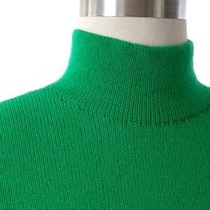 Vintage 1980s Sweater 80s ST JOHN by Marie Gray Knit Kelly Green Wool Long Sleeve Turtleneck Jumper Top small image 5