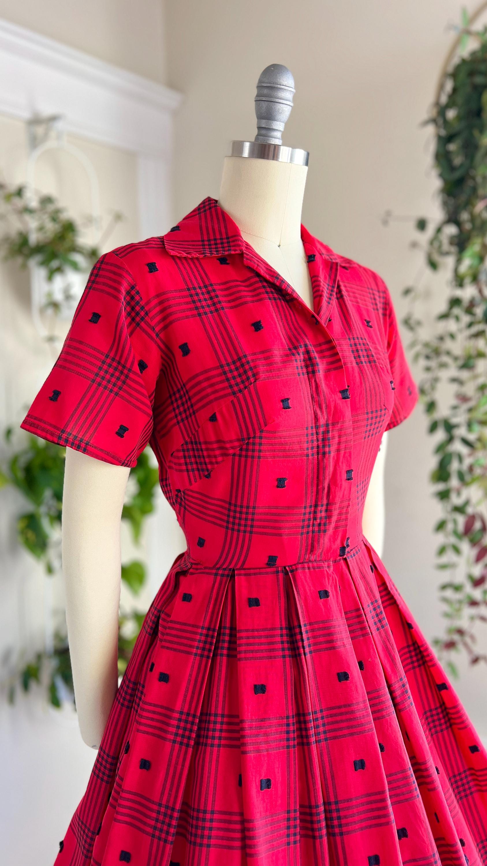 cotton shirtwaist dresses for sale Large