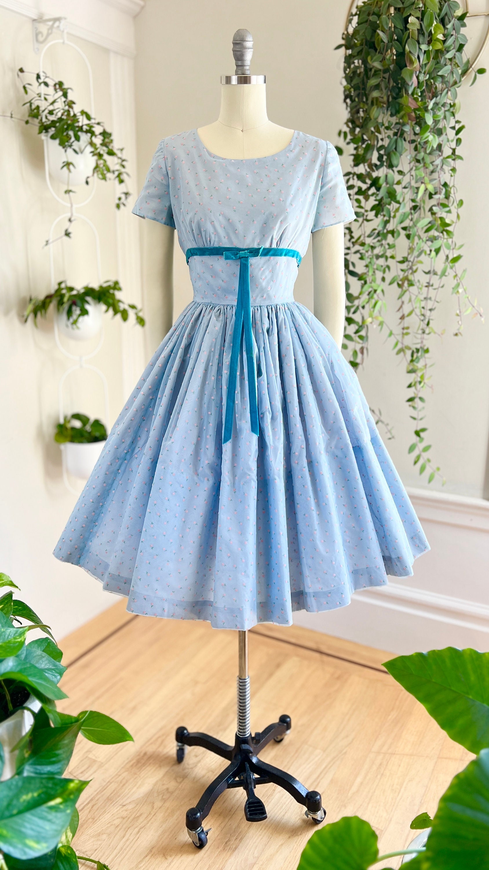 50s Fit Flare Dress Etsy