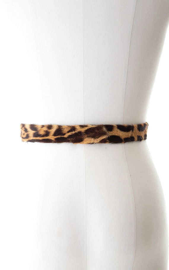 Vintage 1950s Cinch Belt | 50s Leopard Animal Pri… - image 4