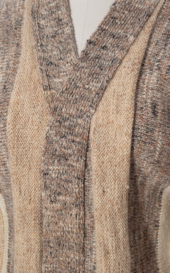 Vintage 1970s Cardigan | 70s Knit Wool Striped Ea… - image 8