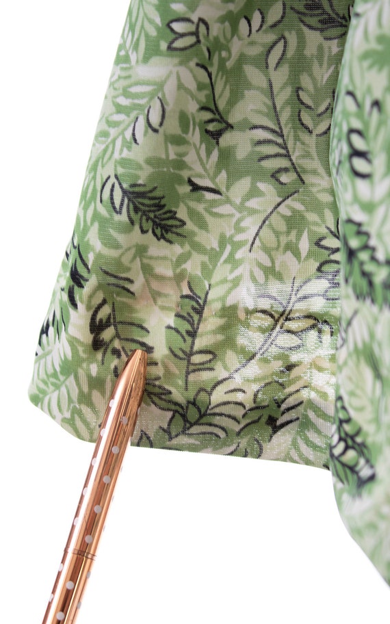 Vintage 1960s Dress | 60s Fern Leaves Green Print… - image 10