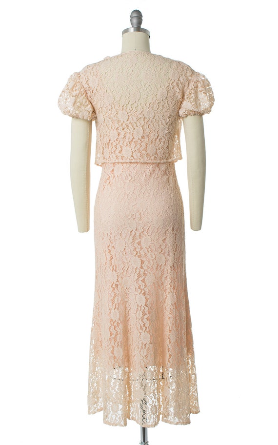 Vintage 1930s Dress | 30s Sheer Peach  Lace Weddi… - image 6