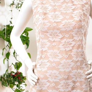 Vintage broekpak uit de jaren 70 | Jaren 70 LILLI DIAMOND Lace Overlay witbeige tuniektop hoge taille broek alternatieve bruid bijpassende 2-delige set | klein afbeelding 6