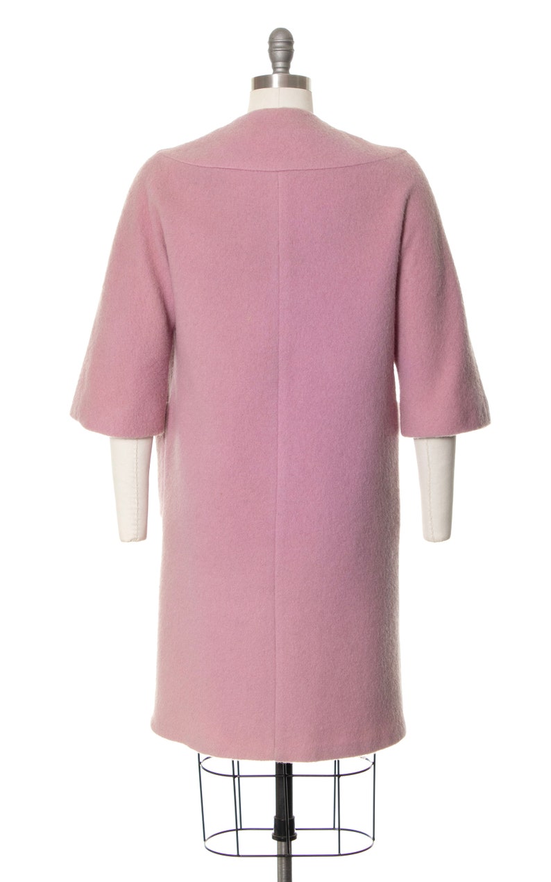Vintage 1960s Coat | 60s Light Pastel Purple Wool Winter Spring Solid Color Car Coat (small/medium) image 4