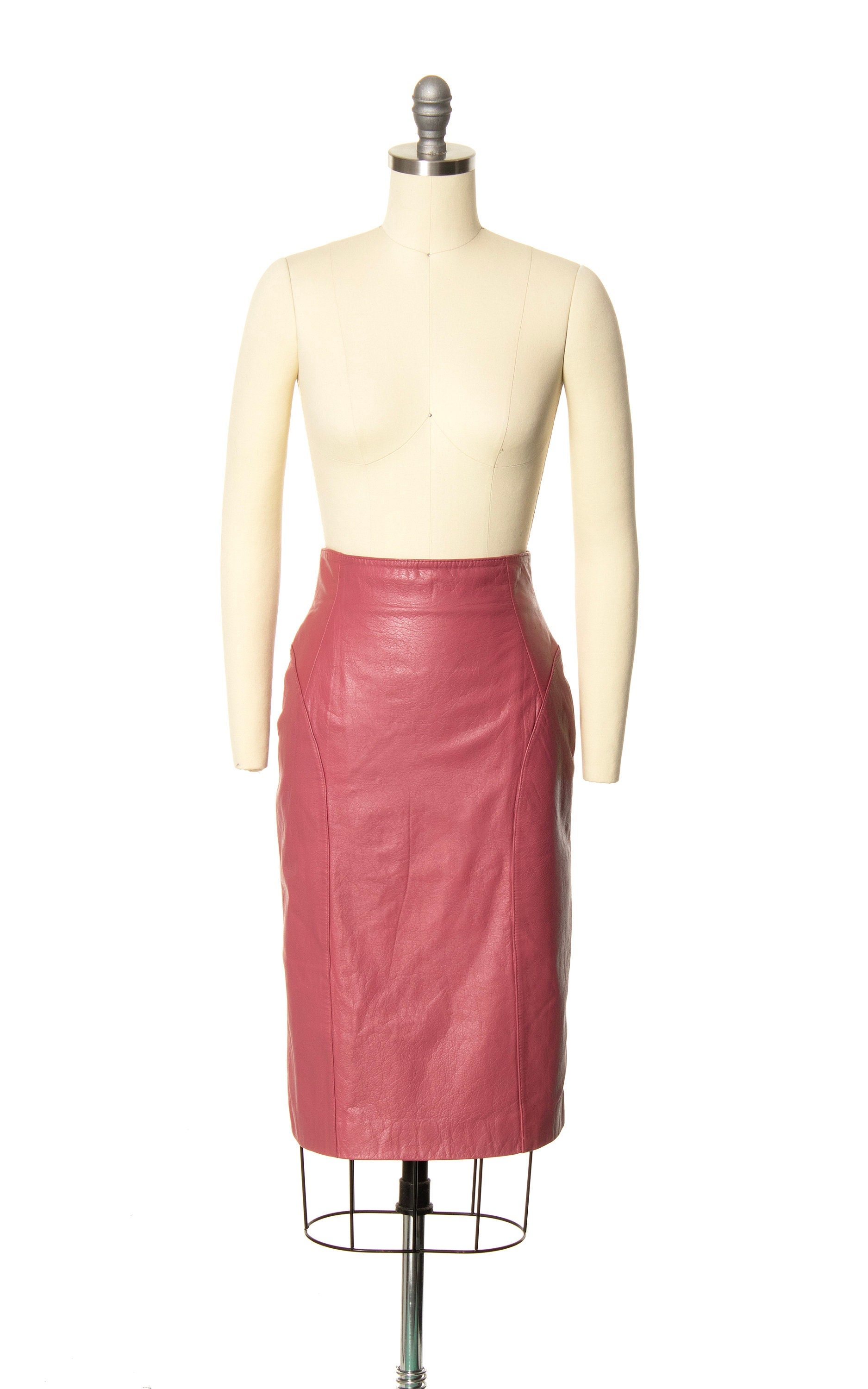 Pink Leather Skirt Etsy UK