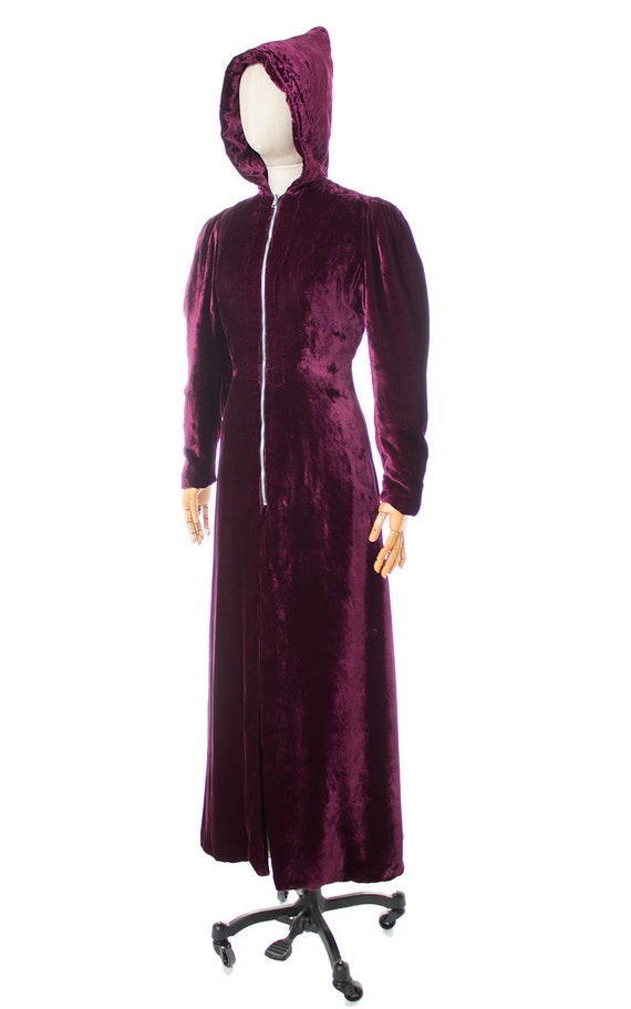 Vintage 1930s Hooded Princess Coat | 30s Purple S… - image 3