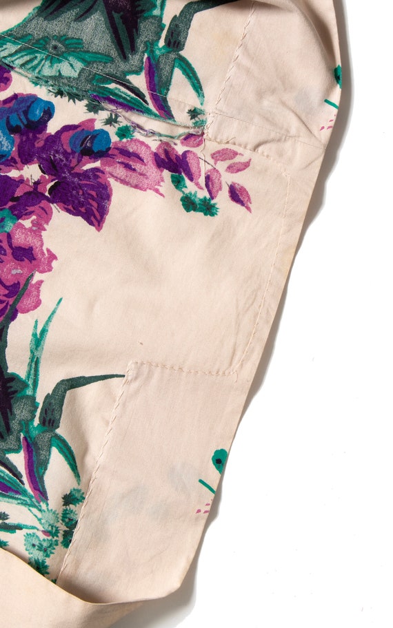Vintage 1950s Skirt | 50s Floral Border Print Cot… - image 9