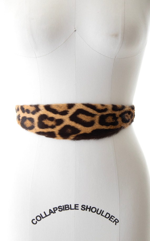 Vintage 1950s Cinch Belt | 50s Leopard Animal Pri… - image 2