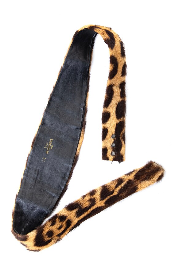 Vintage 1950s Cinch Belt | 50s Leopard Animal Pri… - image 6