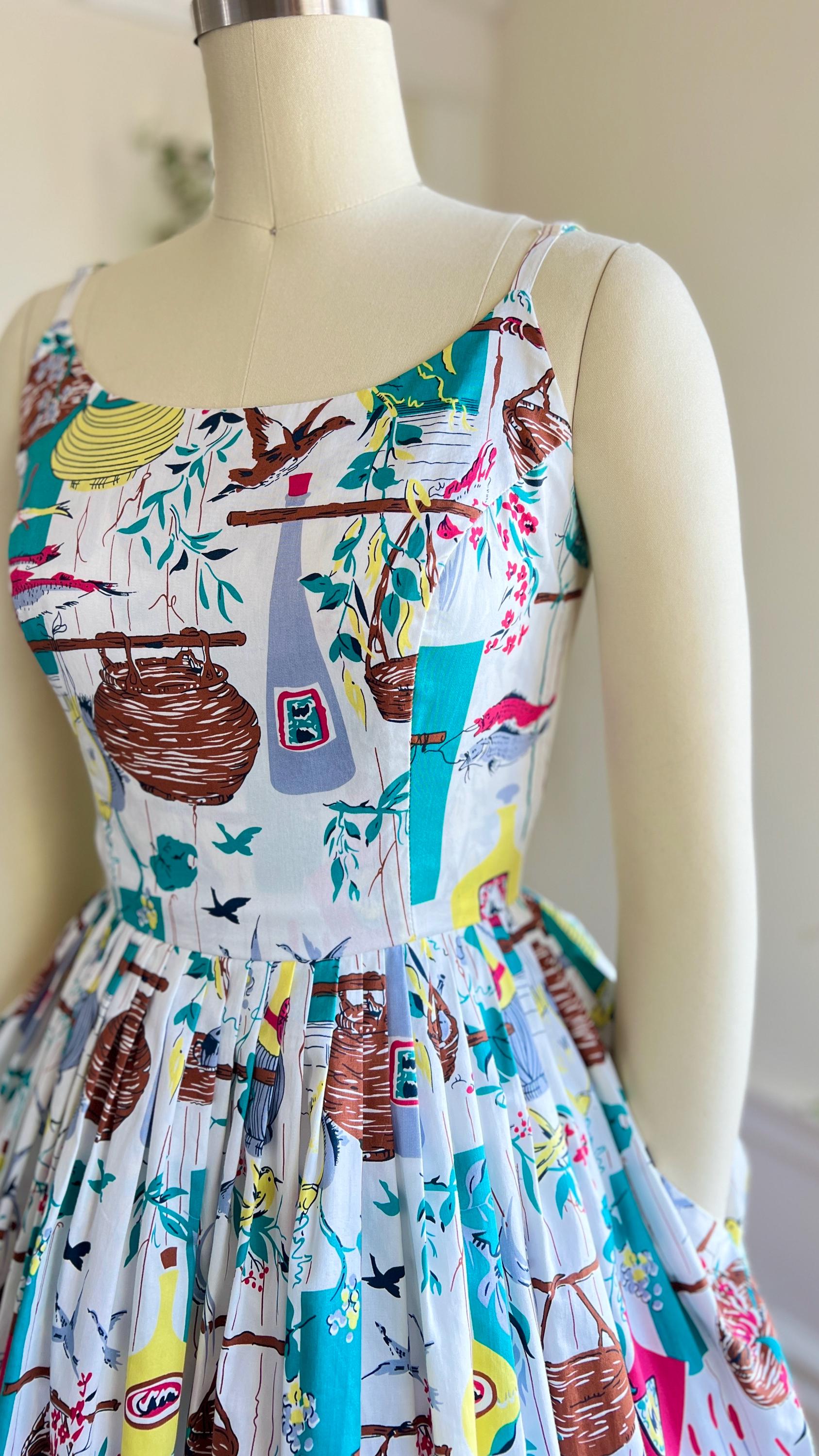 DAYDREAM DOLL ドレス Vintage 1950s Style Sundress | DOLLZ & DAMES Novelty Print