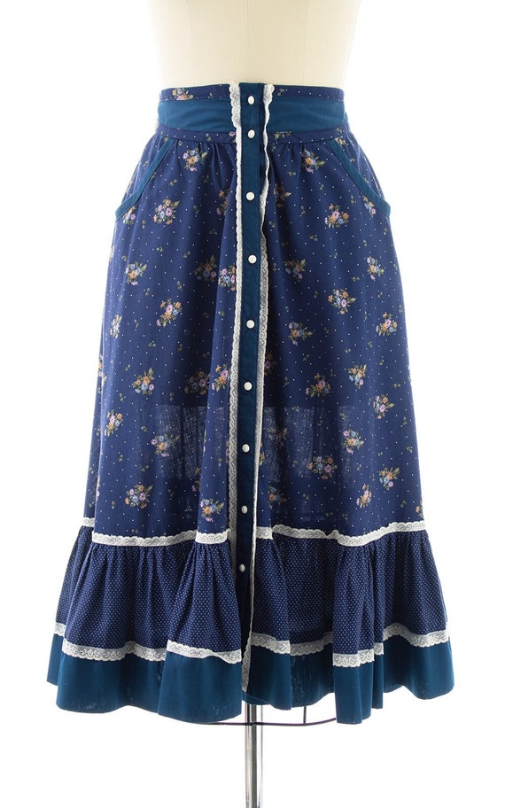 Vintage 1970s Skirt | 70s Gunne Sax Style Floral … - image 2